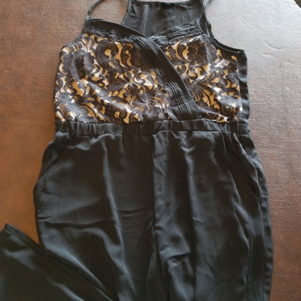 Mossimo black lace black and nude jumpsuit XL
